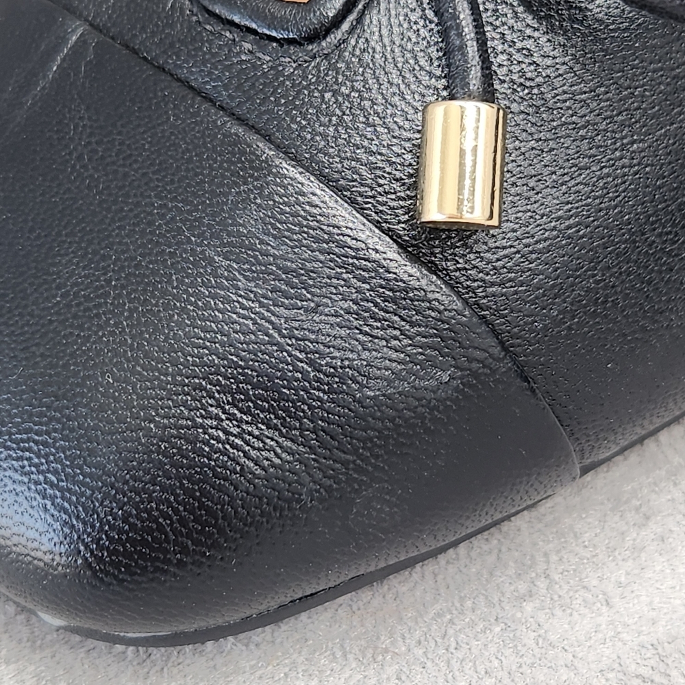 Vionic Ballet Flats 9.5 Black Leather Klara Bow Logo Arch Support Comfy New $150 - Picture 11 of 16